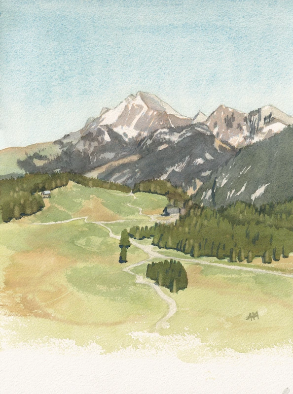 Vue aérienne sur le pic de Jallouvre avec l'alpage du plateau des Glières