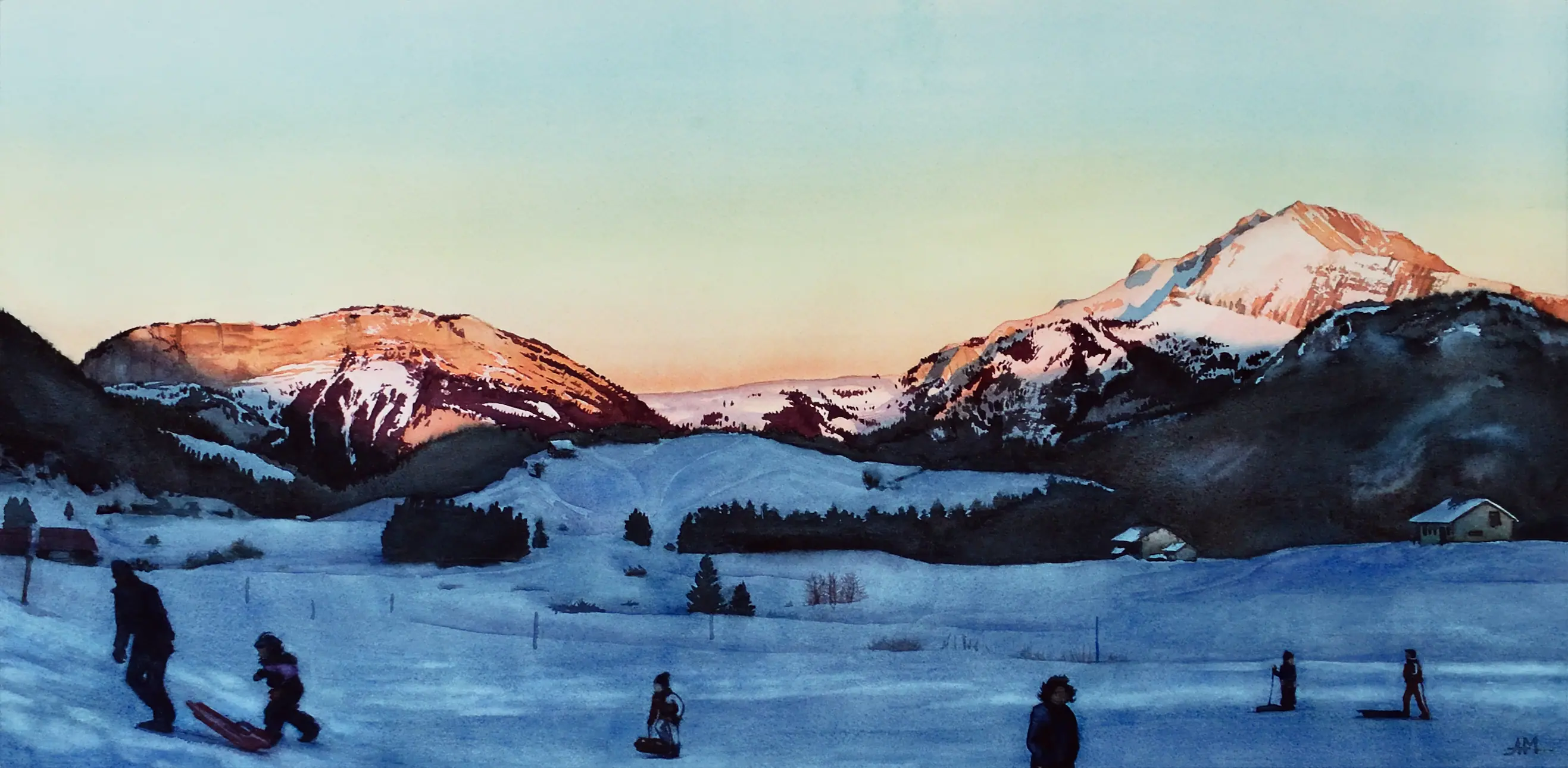 Soleil couchant aux Glières
