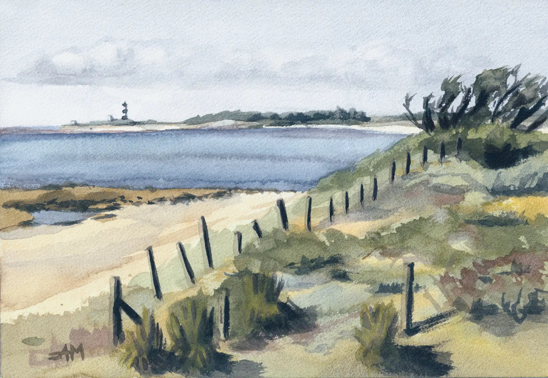Phare de Chassiron vu depuis la plage de Chaucre, île d'Oléron
