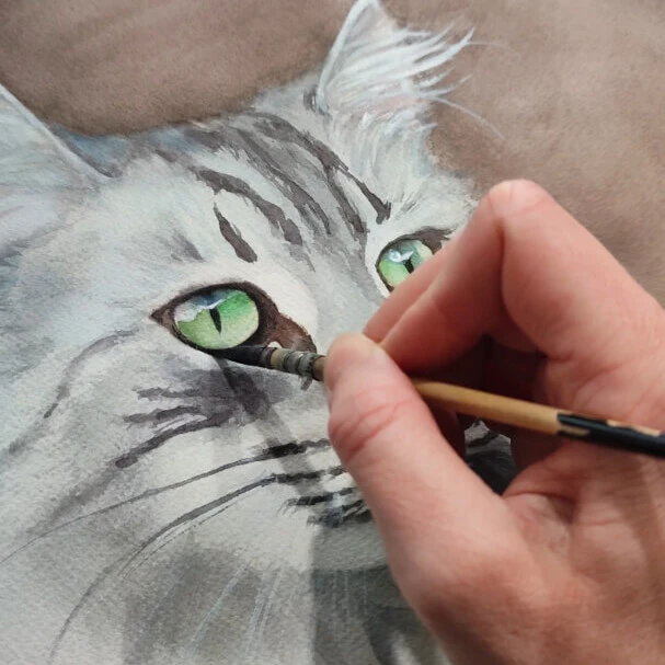 Détail des yeux en cours