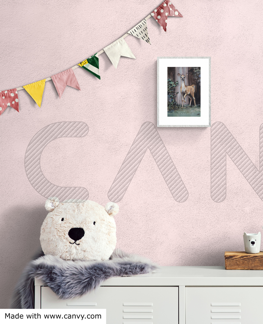 tableau de faon exemple chambre d'enfant Photo de l'oeuvvre "Un faon surpris". Exemple de mise en situation dans une chambre d'enfant.