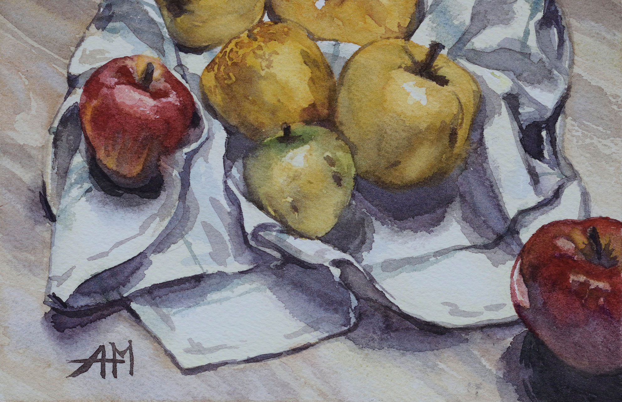 peinture de pommes détail