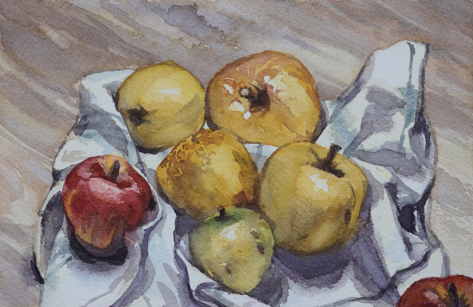 peinture de pommes détail